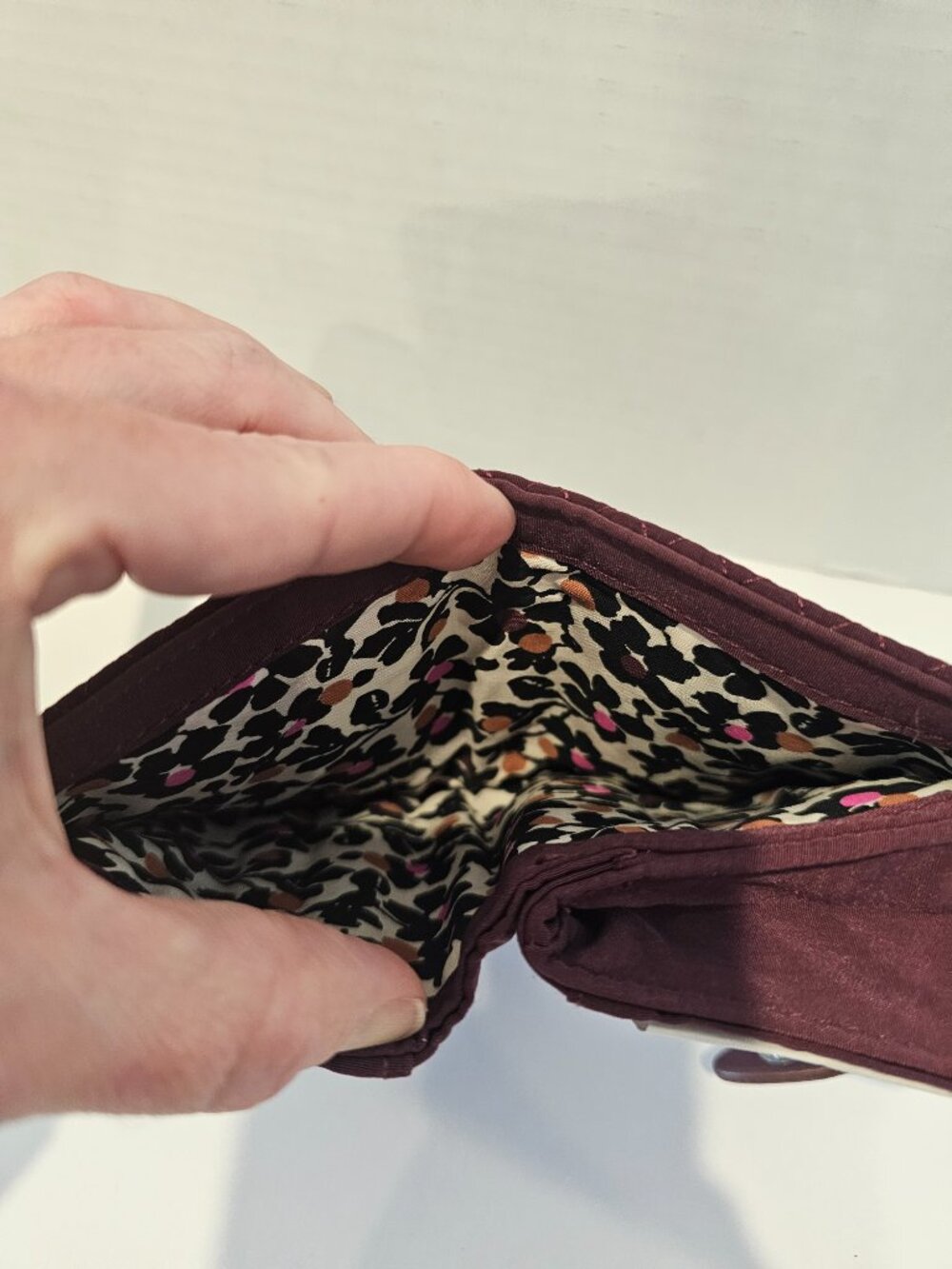 NWT Vera Bradley Iconic RFID Small Wallet Mulled Wine Burgundy Microfiber Maroon - Picture 6 of 8